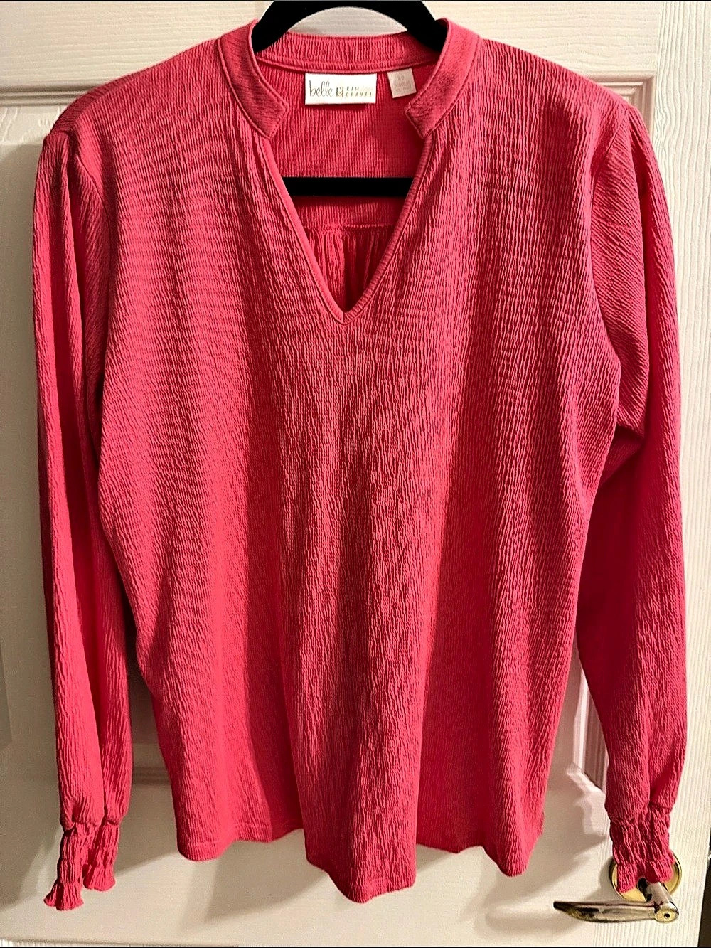 Kim Gravel Belle Pink Textured Blouse Size XS Like New